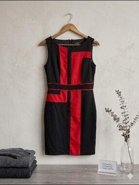 Geometric Colorblock Sheath Dress Vintage